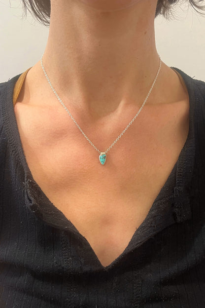 tiny triangle turquoise necklace