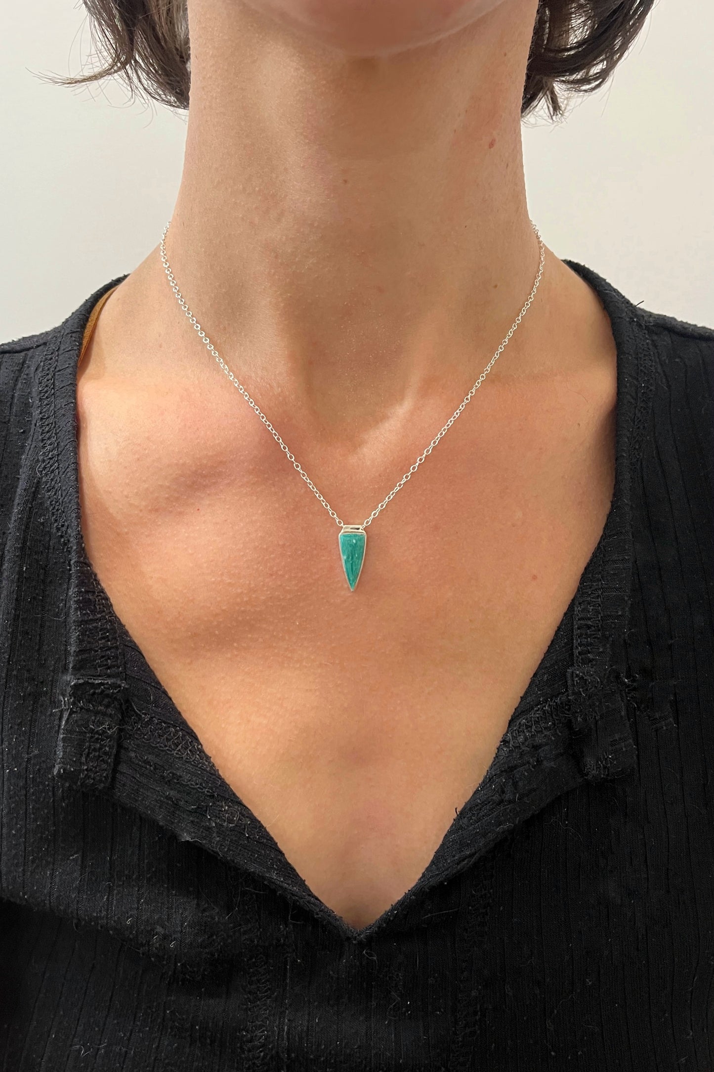 long triangle turquoise necklace