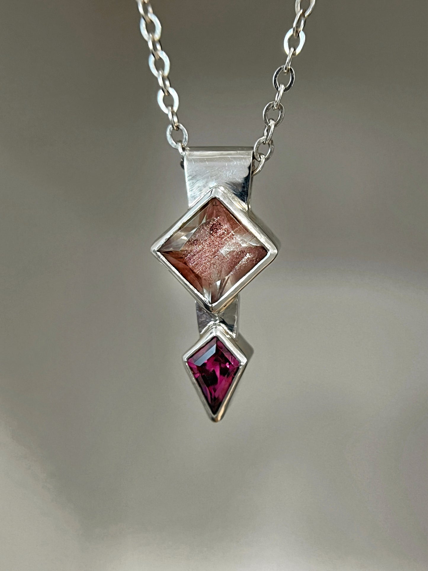 fusion necklace / sunstone & garnet