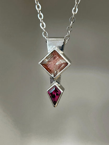 fusion necklace / sunstone & garnet