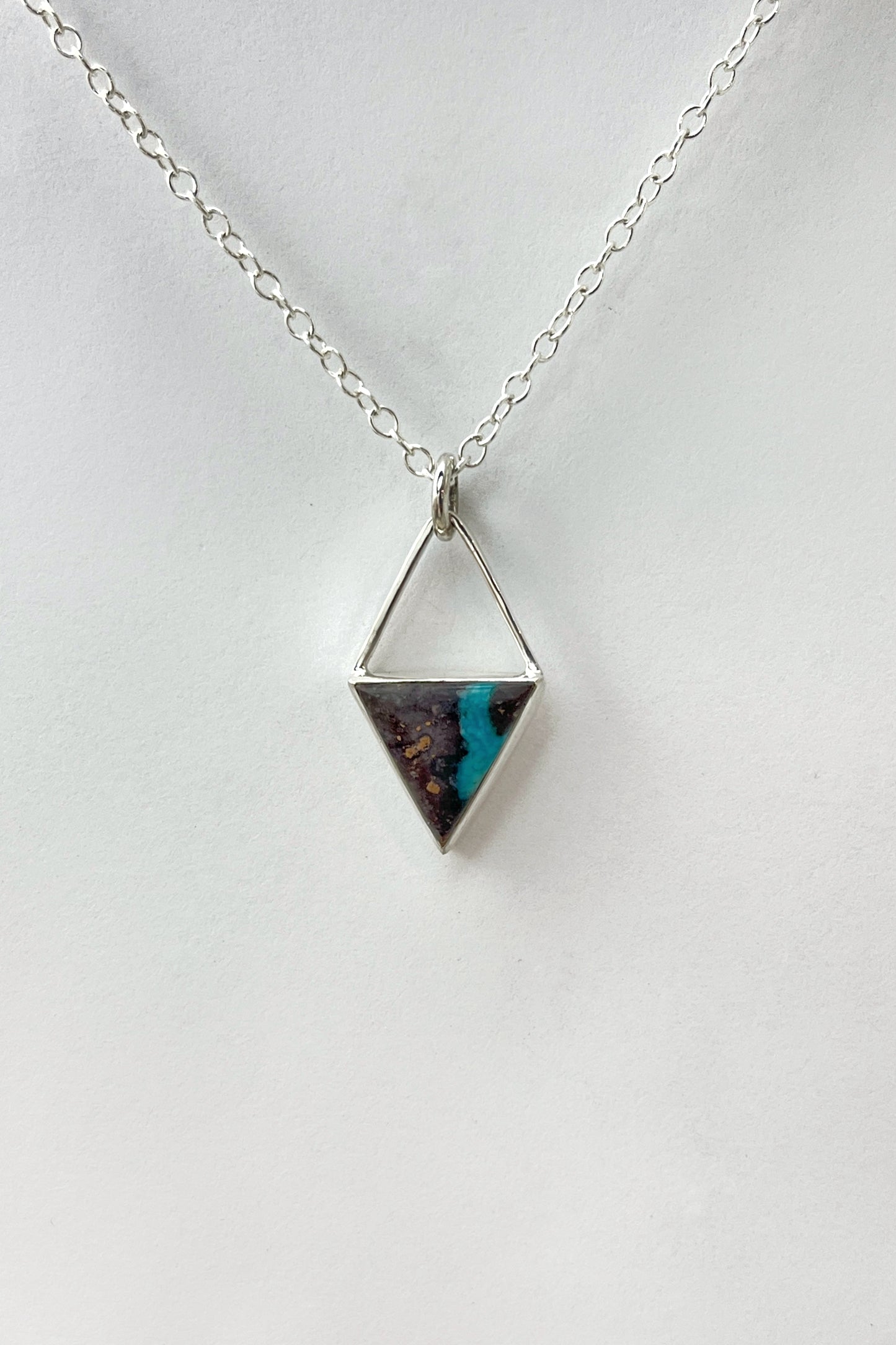 geometric triangle turquoise necklace