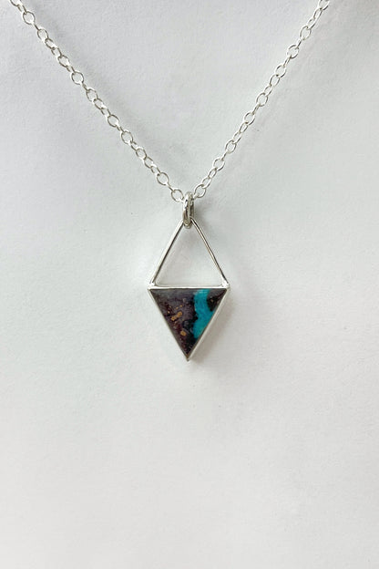 geometric triangle turquoise necklace