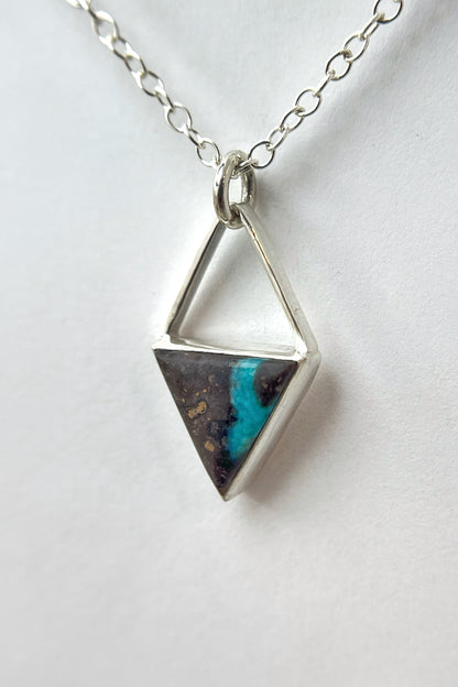geometric triangle turquoise necklace