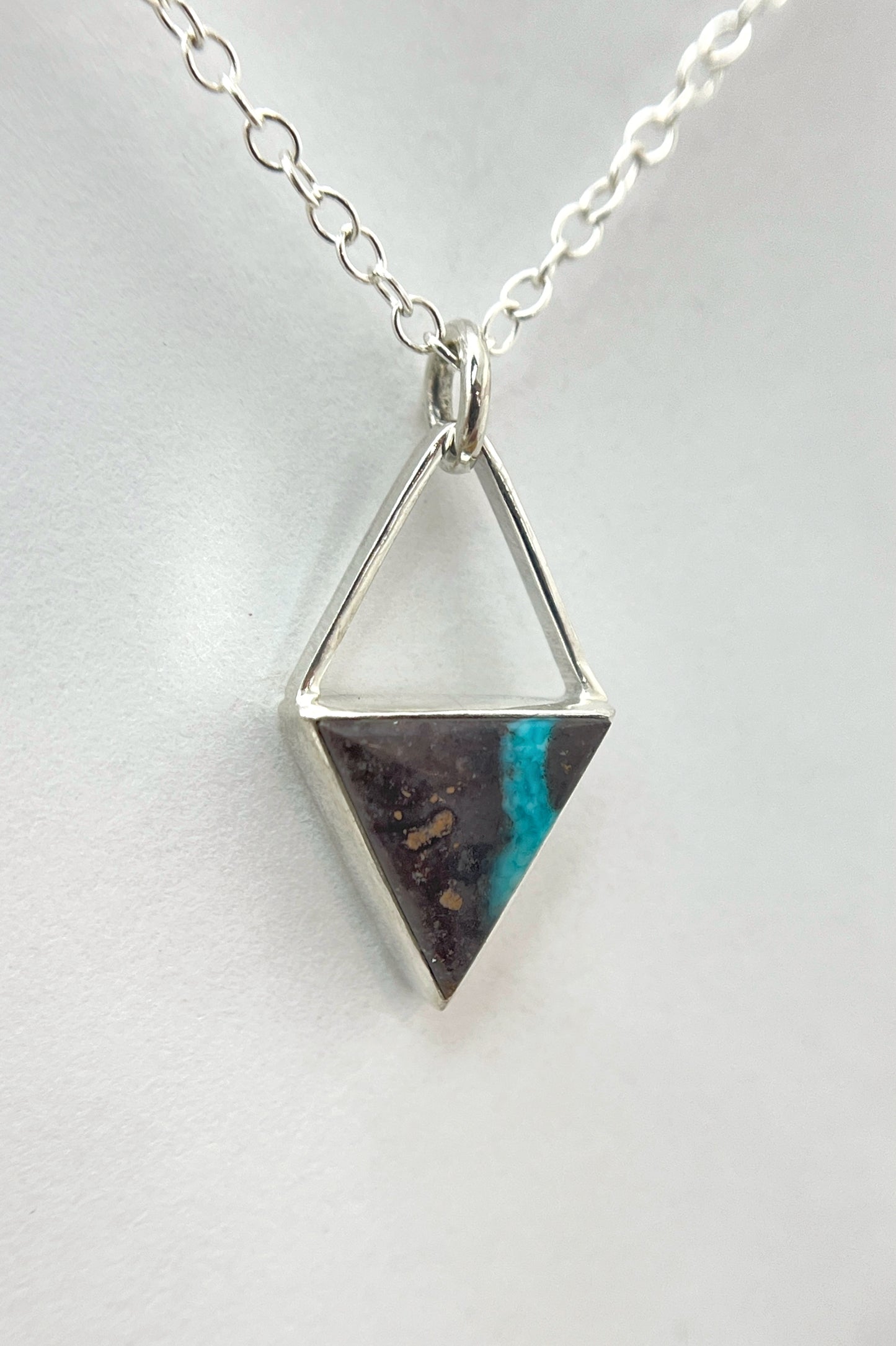 geometric triangle turquoise necklace