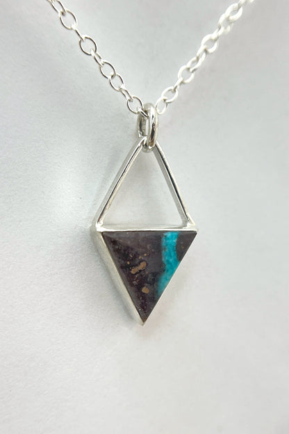 geometric triangle turquoise necklace