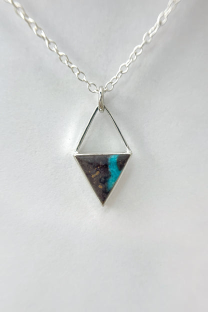 geometric triangle turquoise necklace