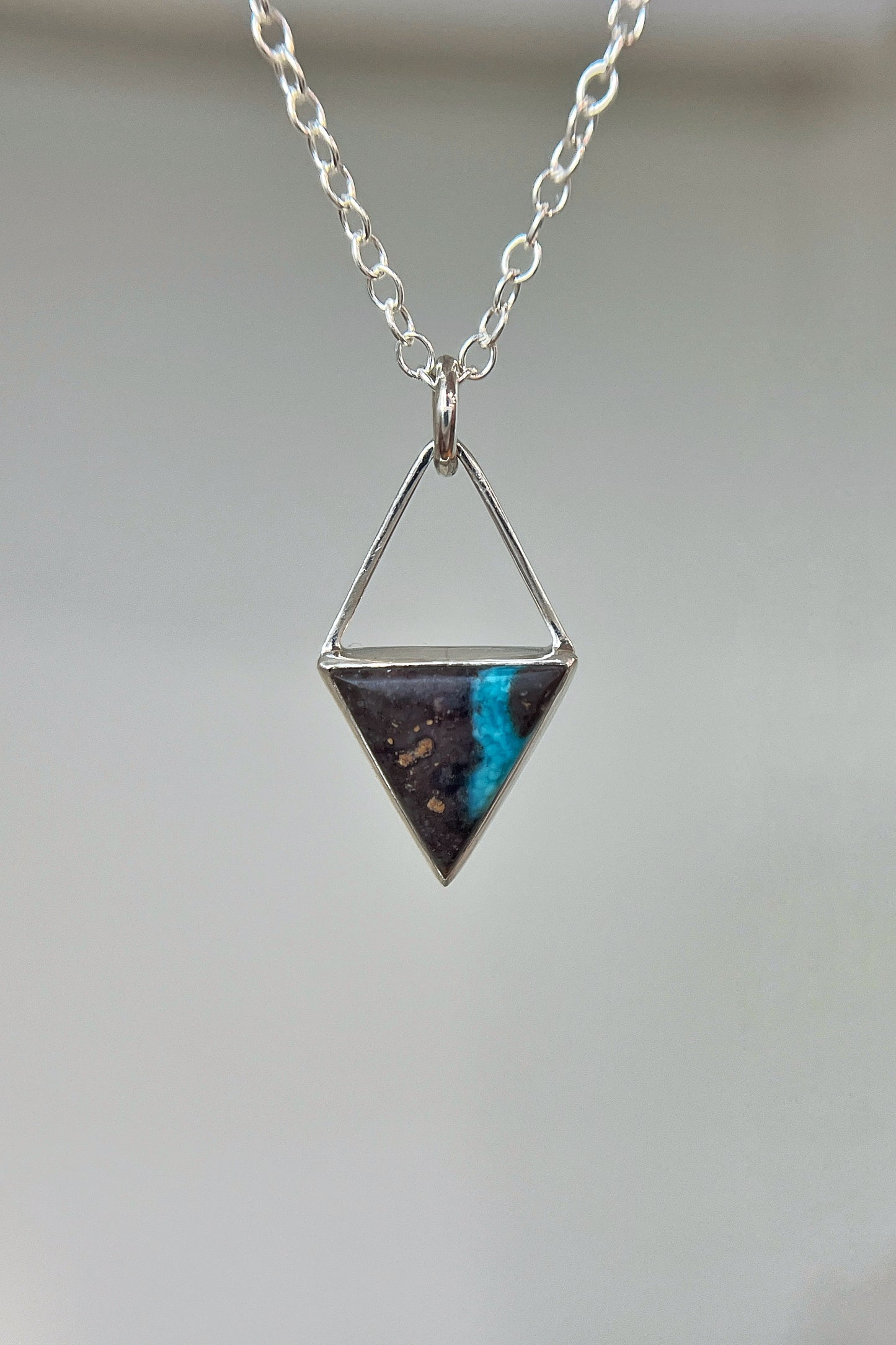 geometric triangle turquoise necklace