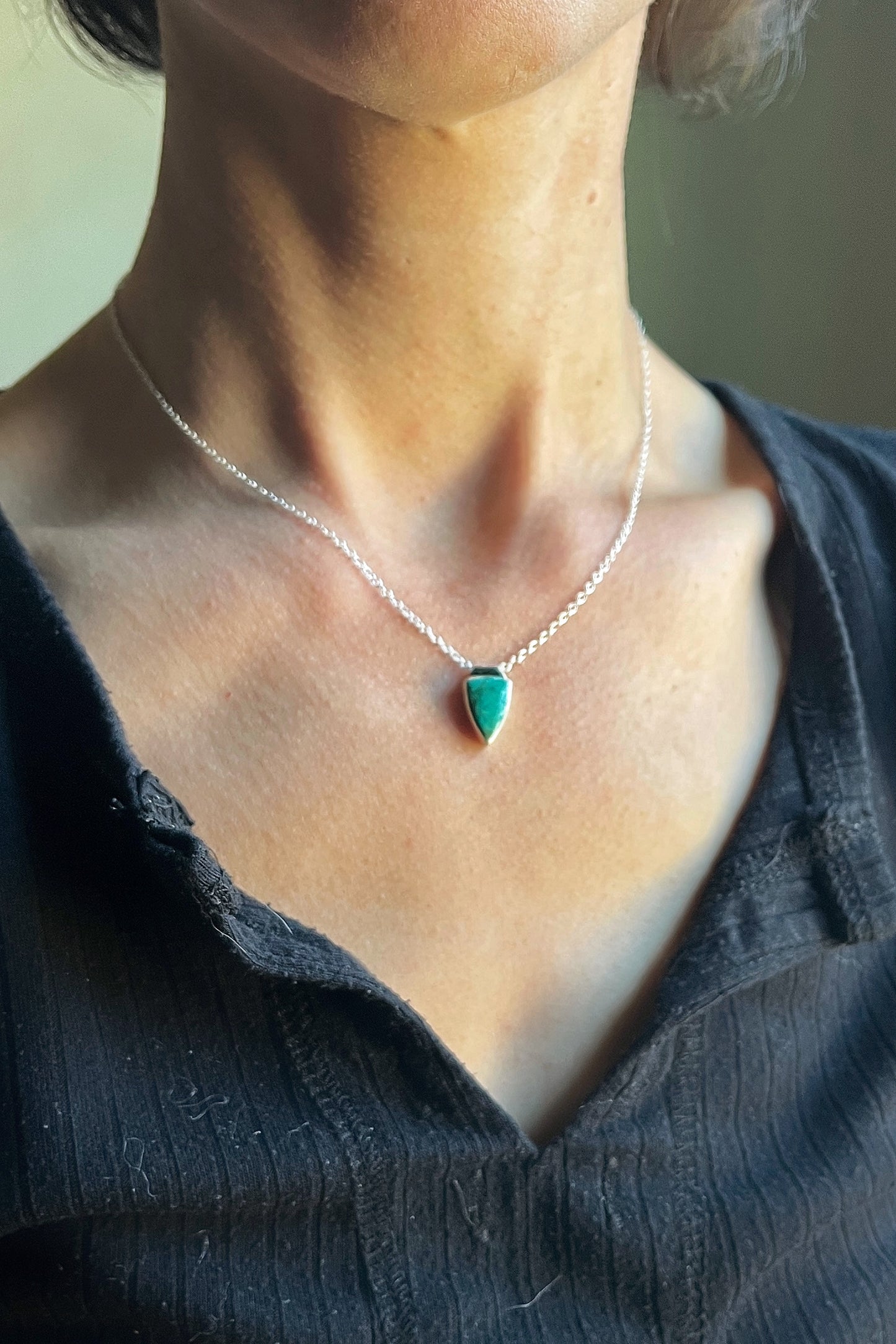long triangle turquoise necklace
