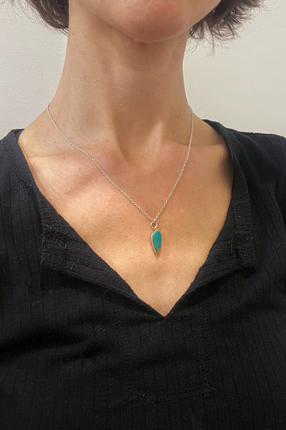 green teardrop turquoise necklace
