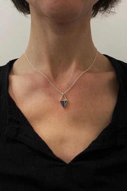 geometric triangle turquoise necklace