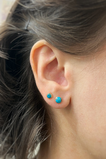 turquoise stud earrings / 14k gold fill