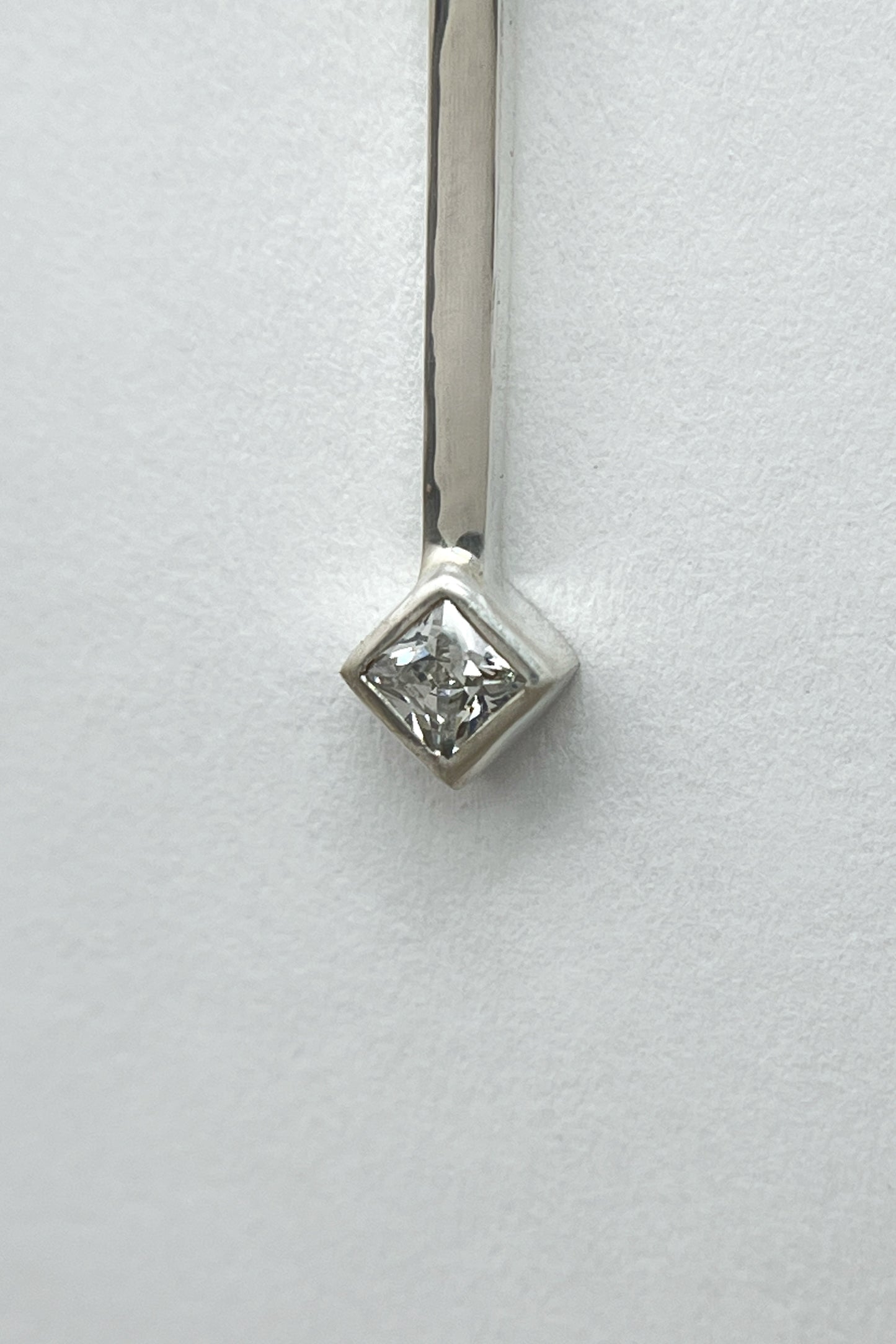 tiny droplet necklace / white cubic zirconia