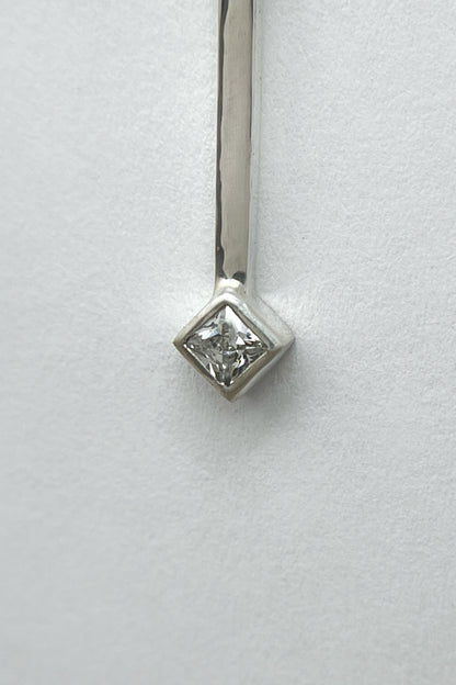 tiny droplet necklace / white cubic zirconia