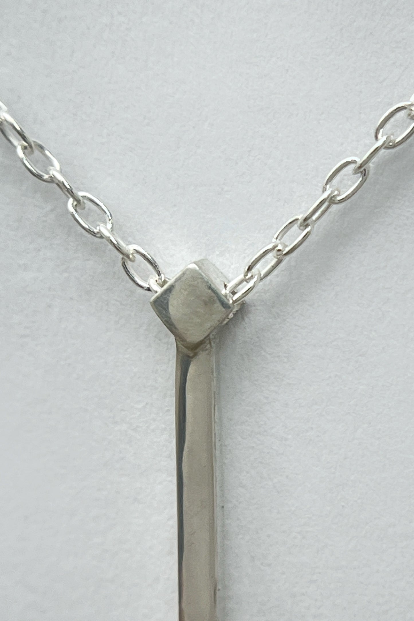 tiny droplet necklace / white cubic zirconia