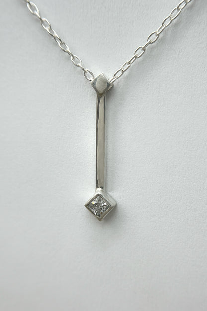 tiny droplet necklace / white cubic zirconia
