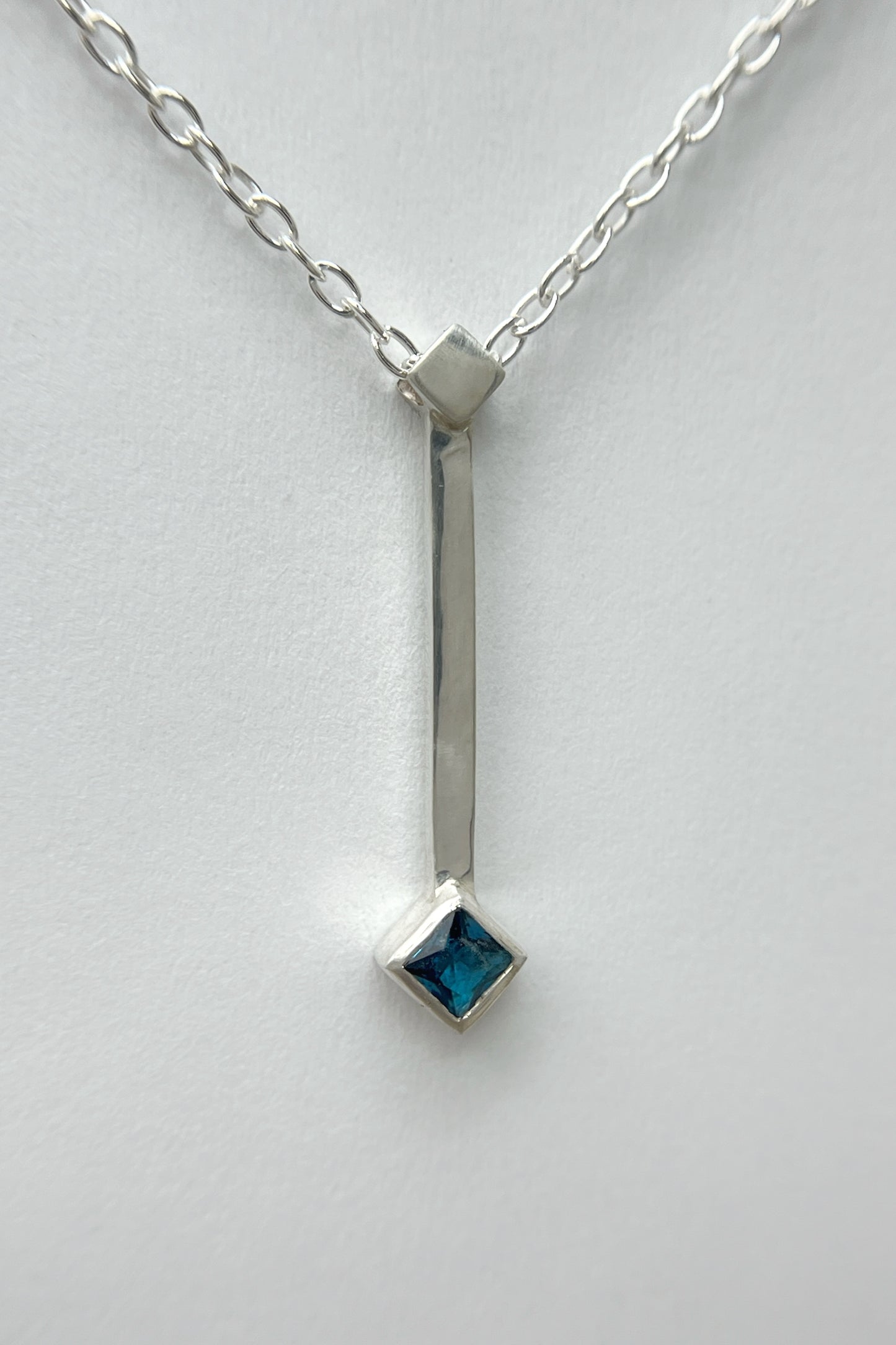 tiny droplet necklace / london blue topaz