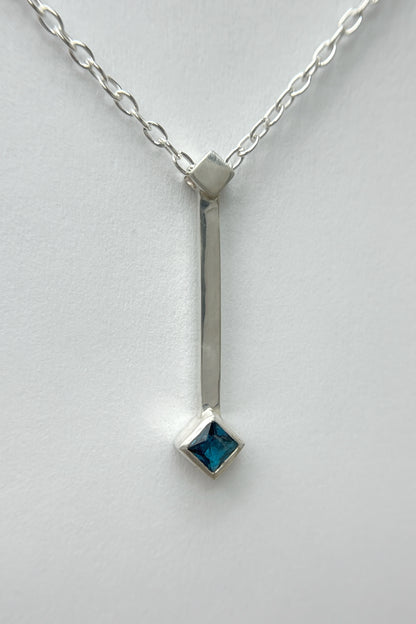 tiny droplet necklace / london blue topaz