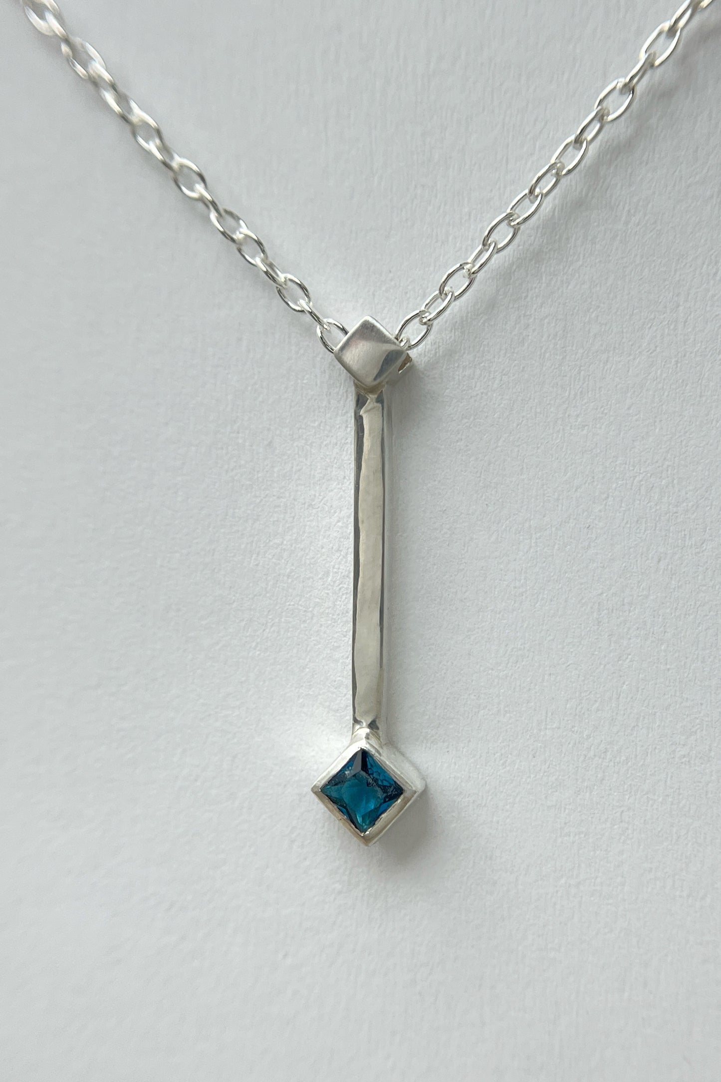 tiny droplet necklace / london blue topaz
