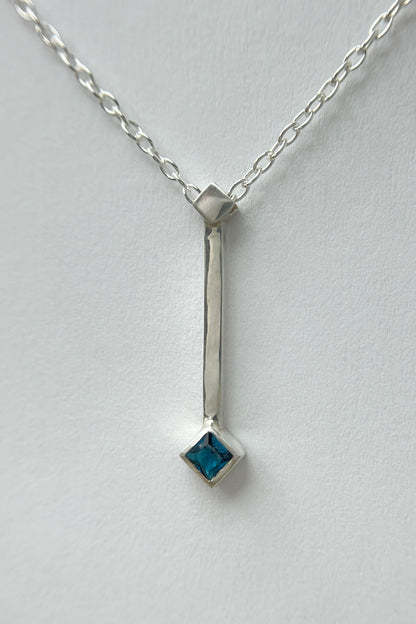 tiny droplet necklace / london blue topaz