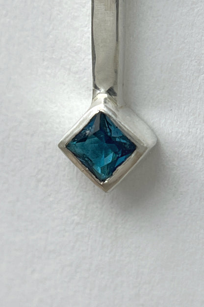 tiny droplet necklace / london blue topaz