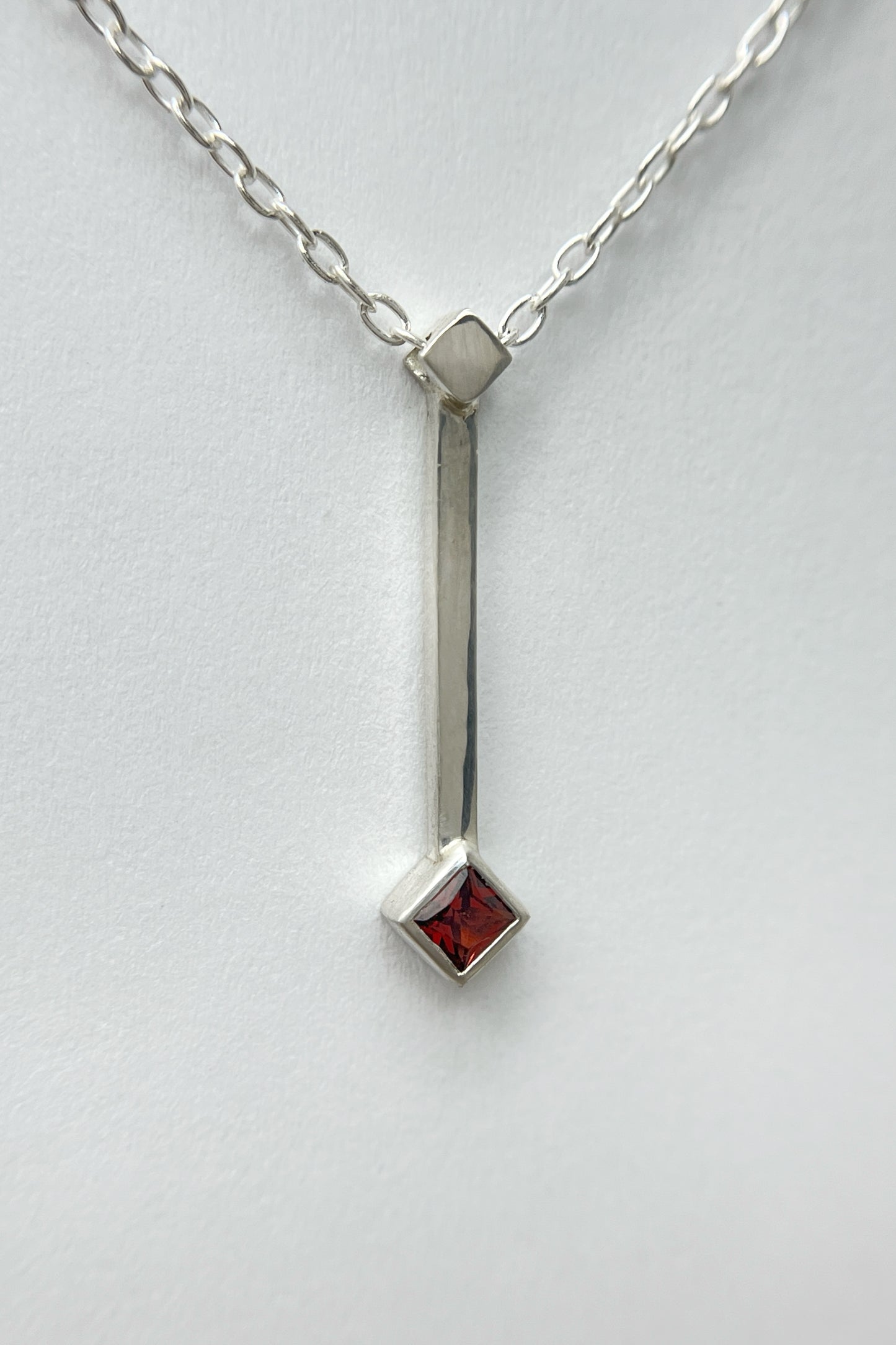 tiny droplet necklace / mozambique garnet
