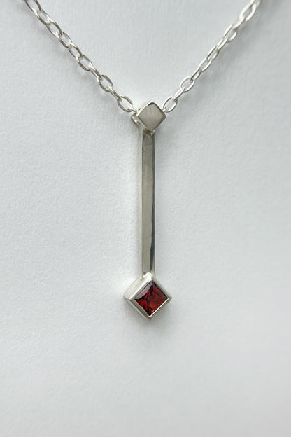 tiny droplet necklace / mozambique garnet