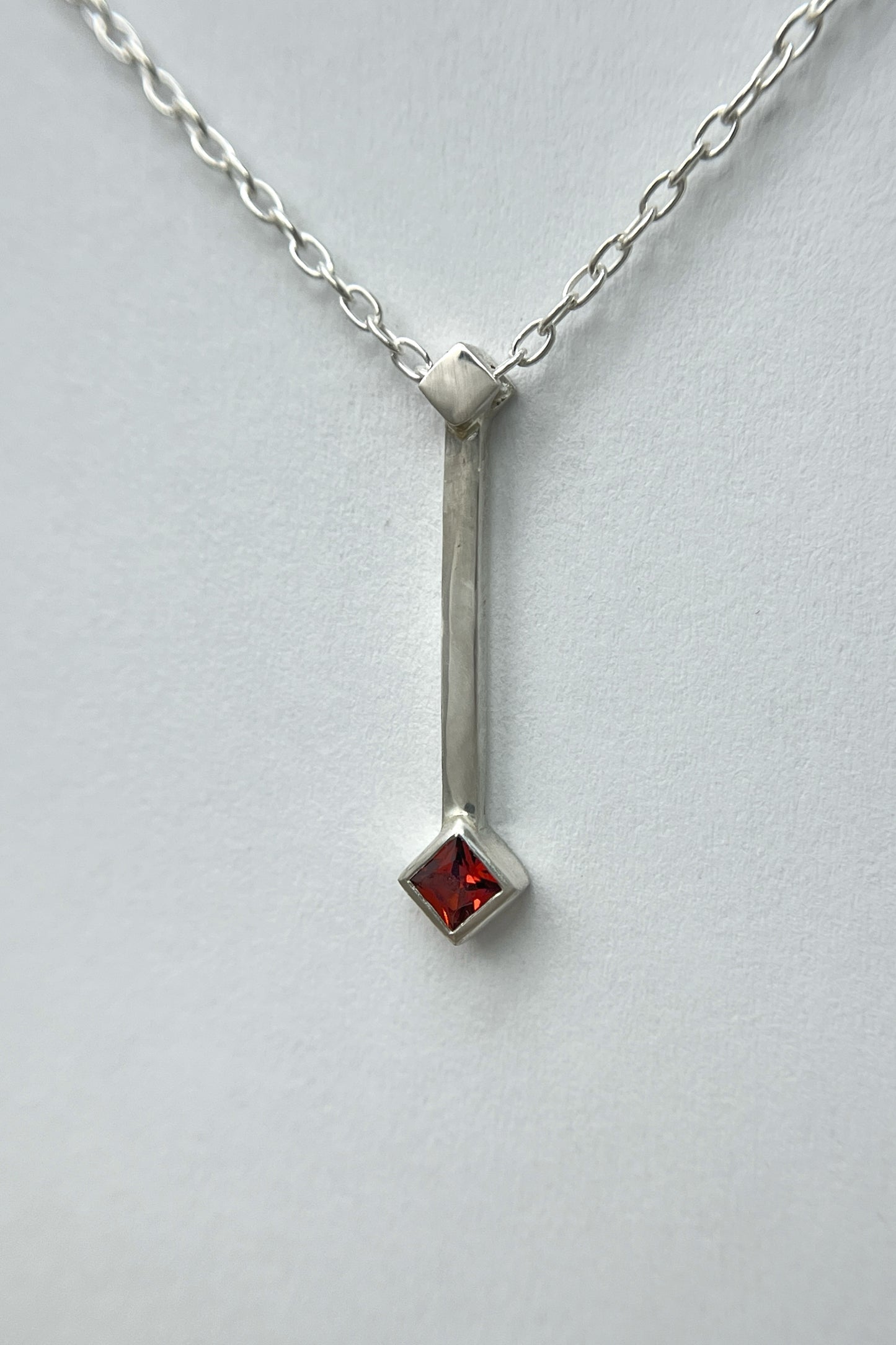 tiny droplet necklace / mozambique garnet
