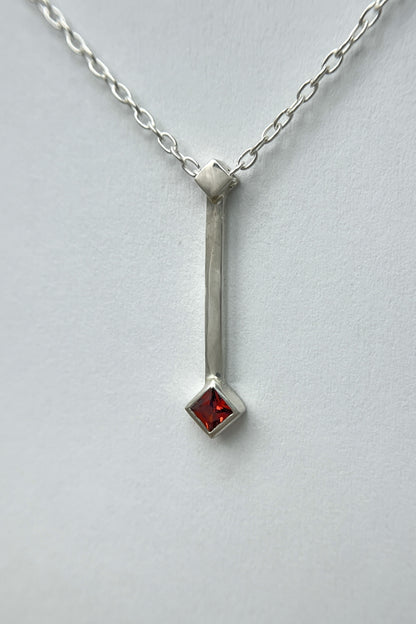 tiny droplet necklace / mozambique garnet
