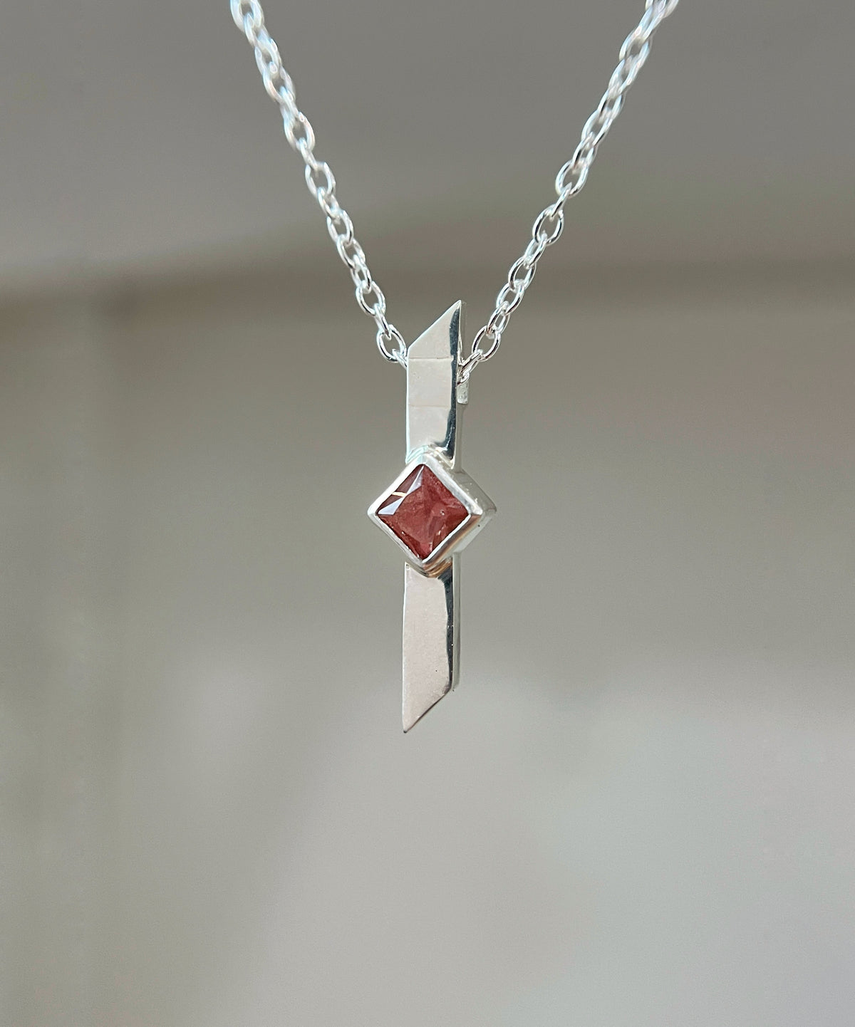 warp necklace / mystic topaz, sunstone, white cz