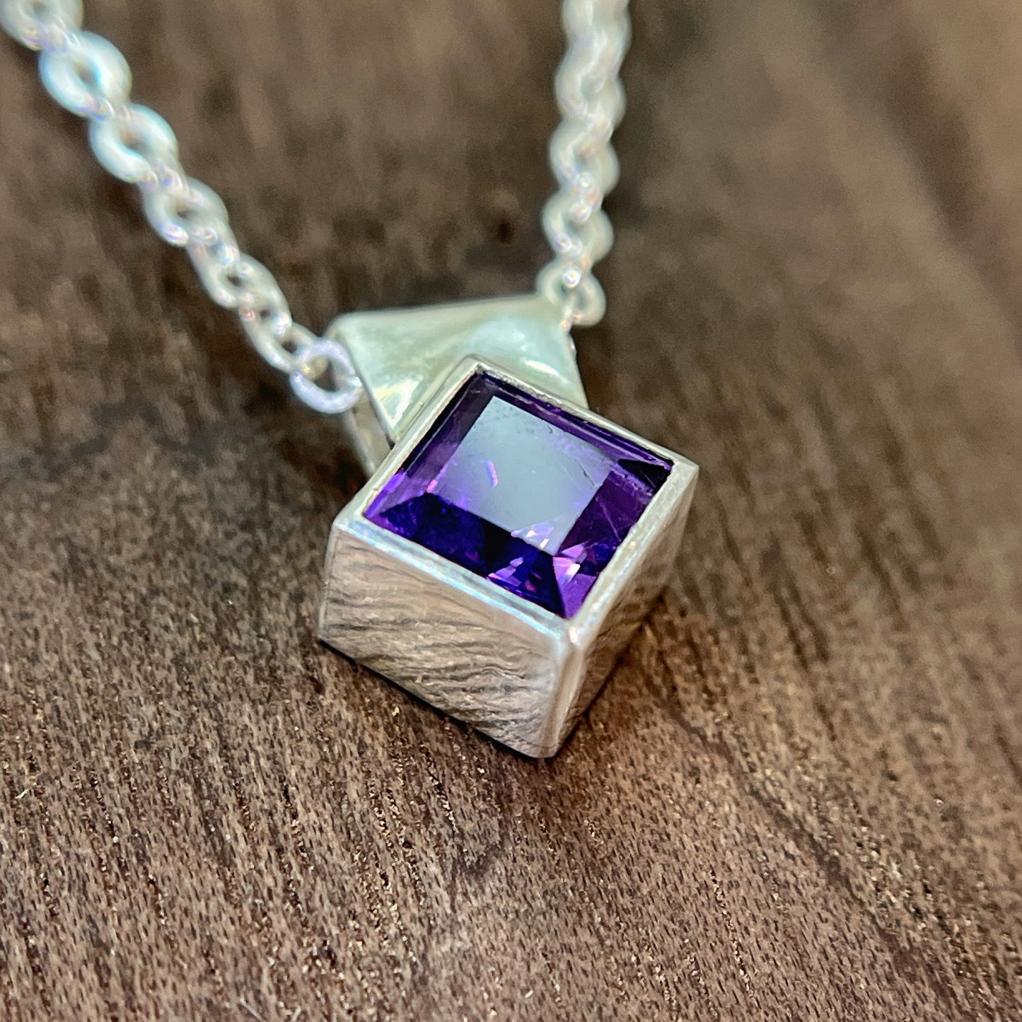 tiny rotated square / amethyst