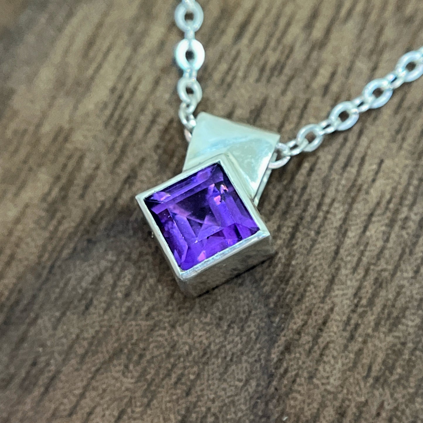 tiny rotated square / amethyst