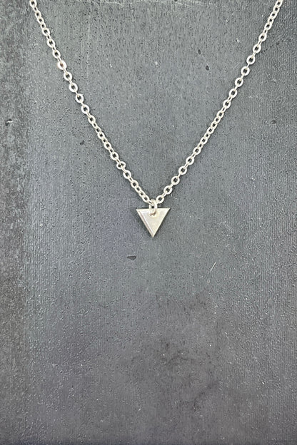 tiny silver triangle charm
