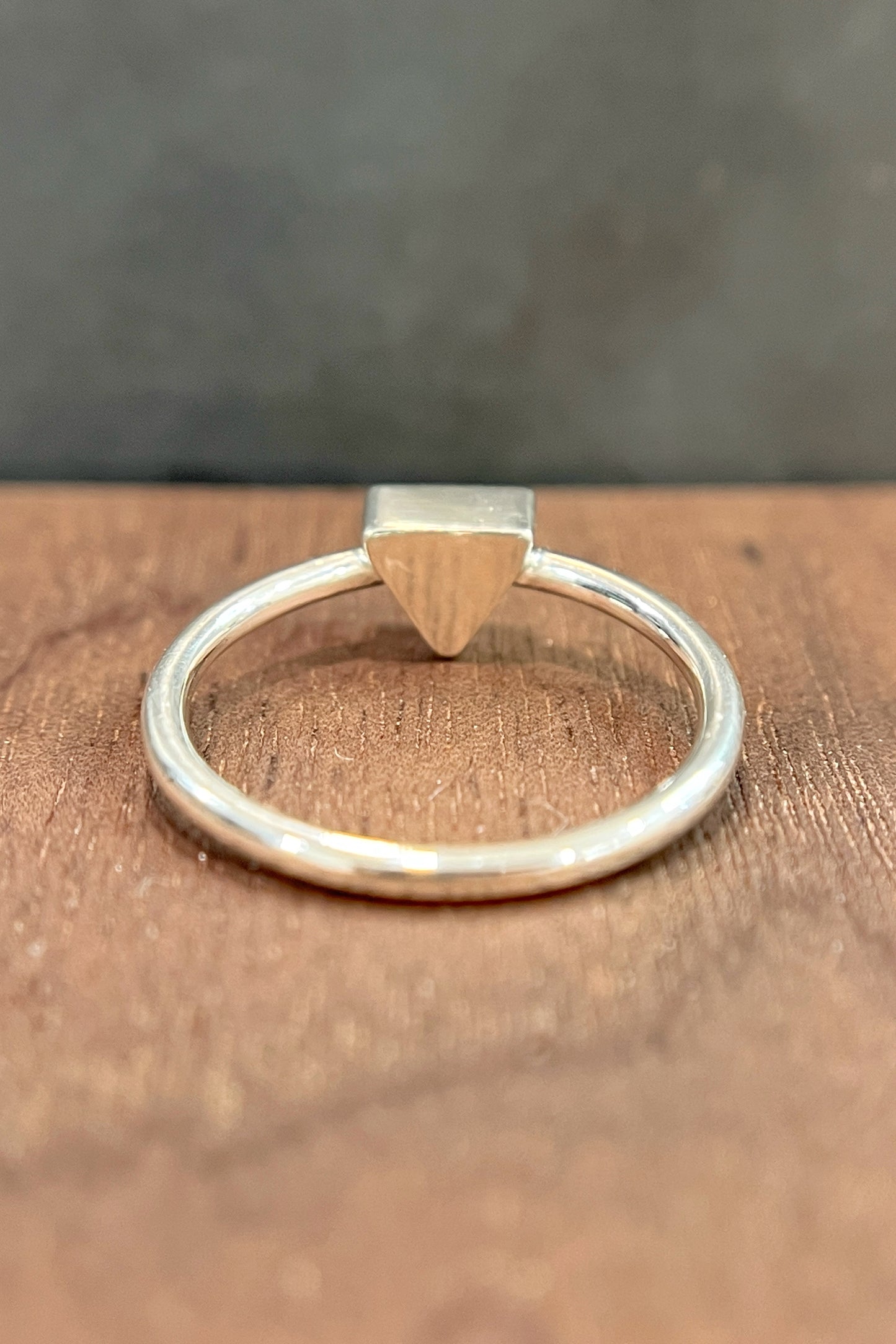 tiny triangle ring / red cubic zirconia / size 7