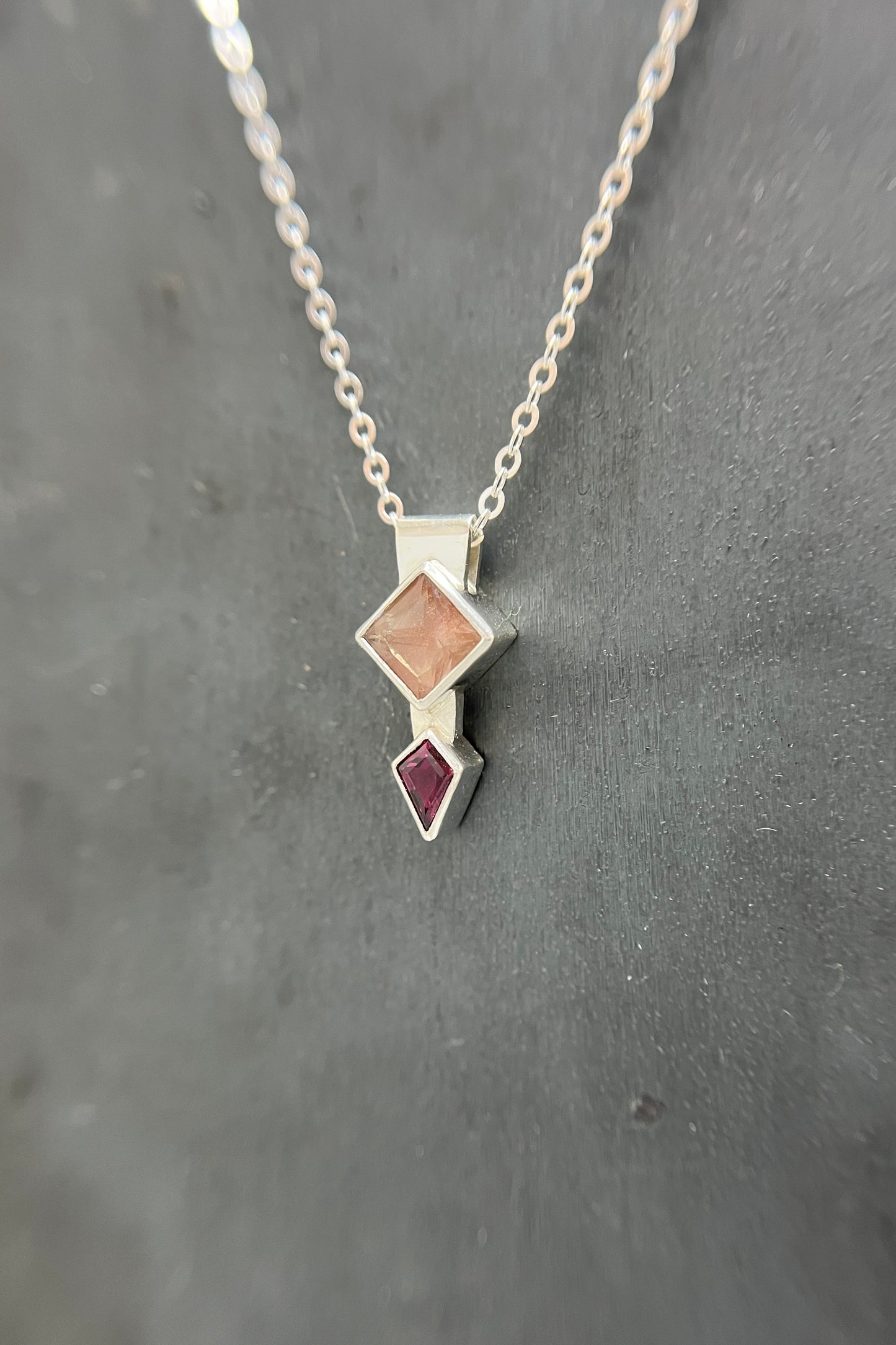 fusion necklace / sunstone & garnet