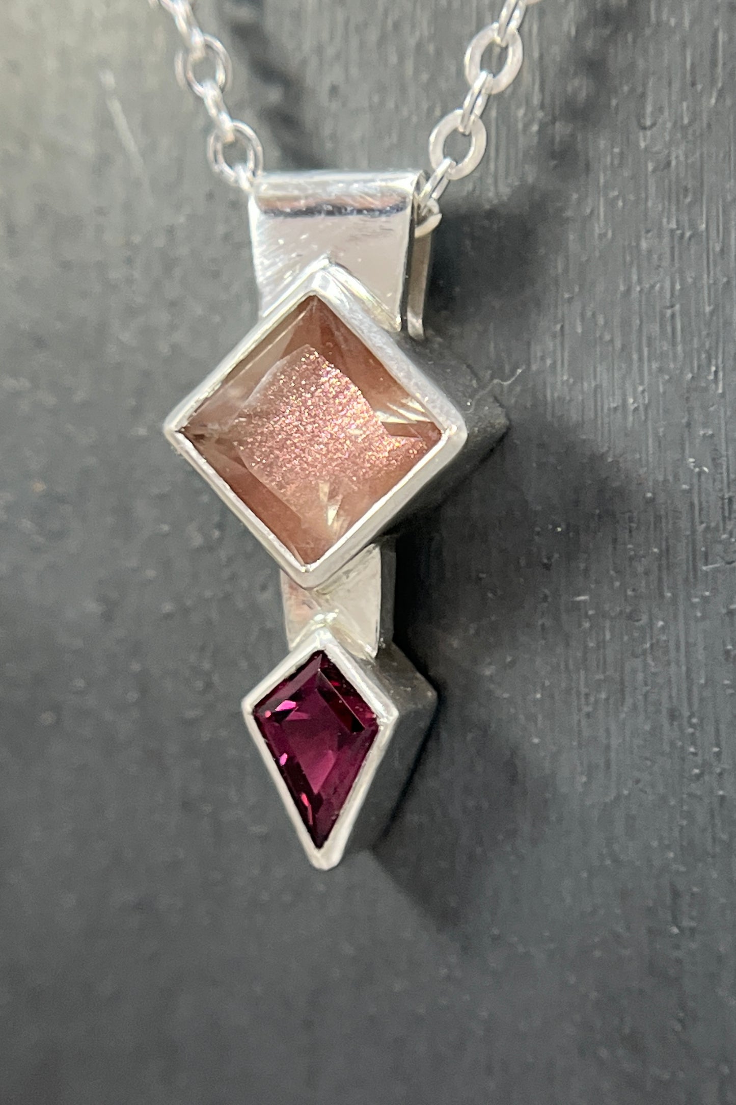 fusion necklace / sunstone & garnet