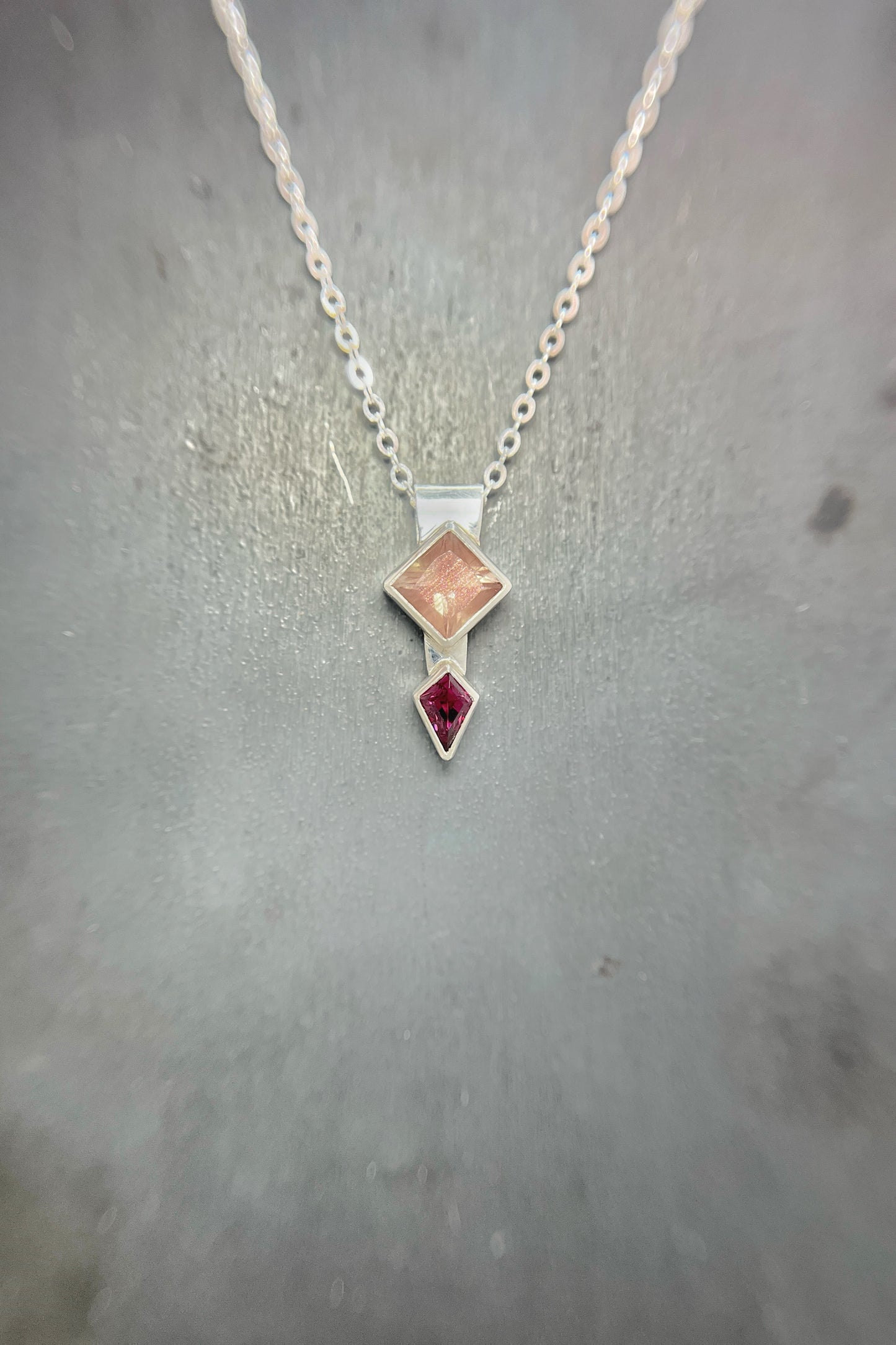 fusion necklace / sunstone & garnet