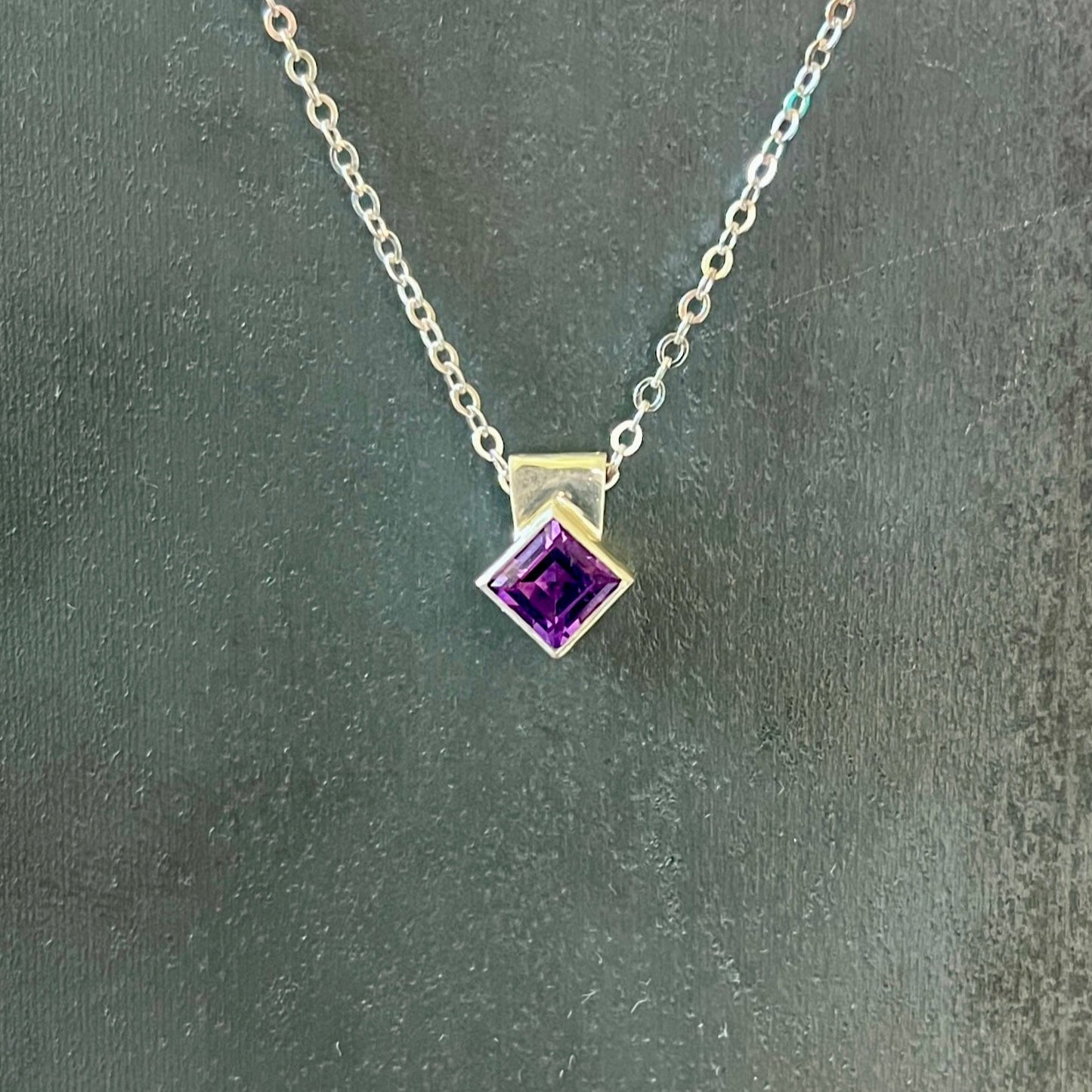 tiny rotated square / amethyst