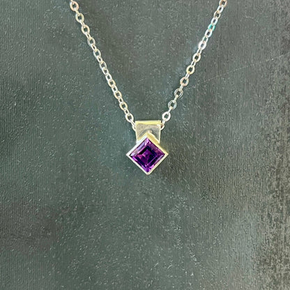 tiny rotated square / amethyst