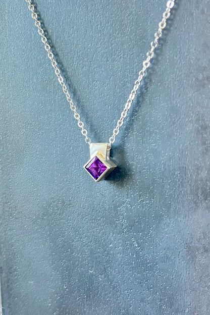 tiny rotated square / amethyst