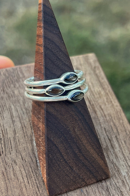 tiny marquise ring / black star sapphire