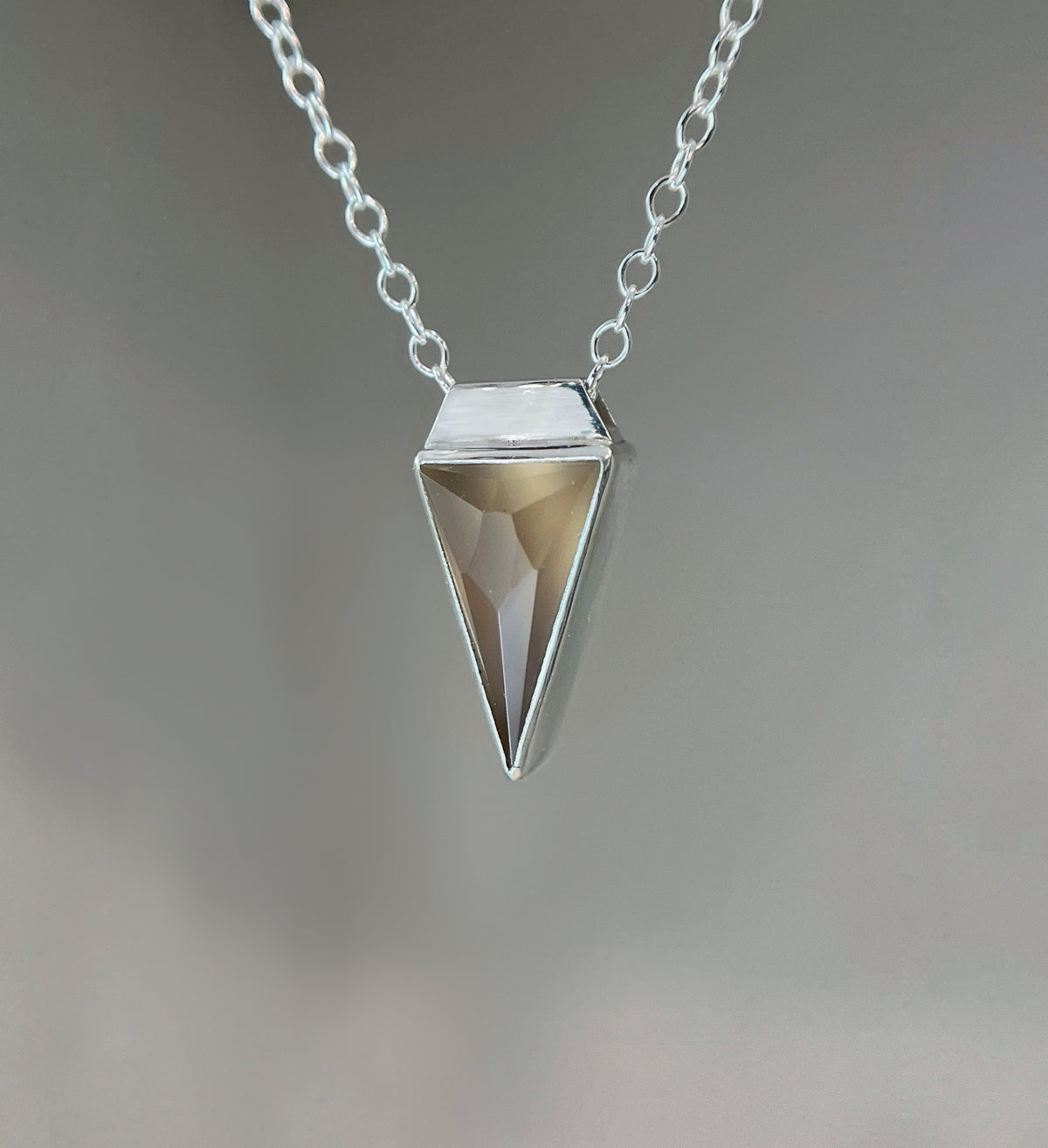 long triangle necklace / chalcedony