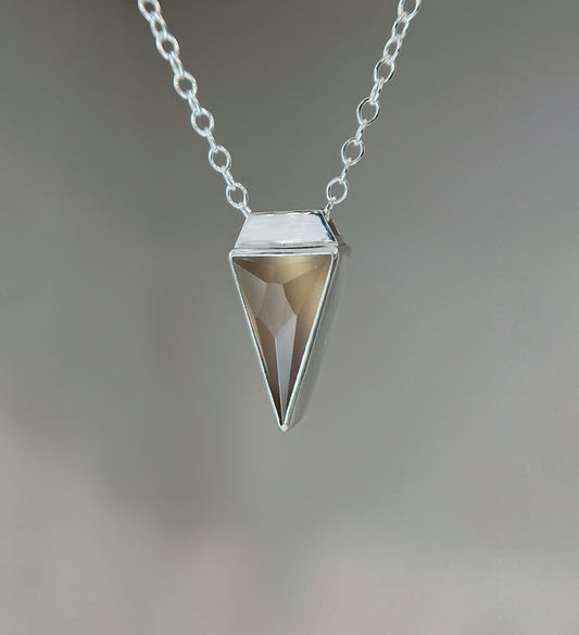 long triangle necklace / chalcedony