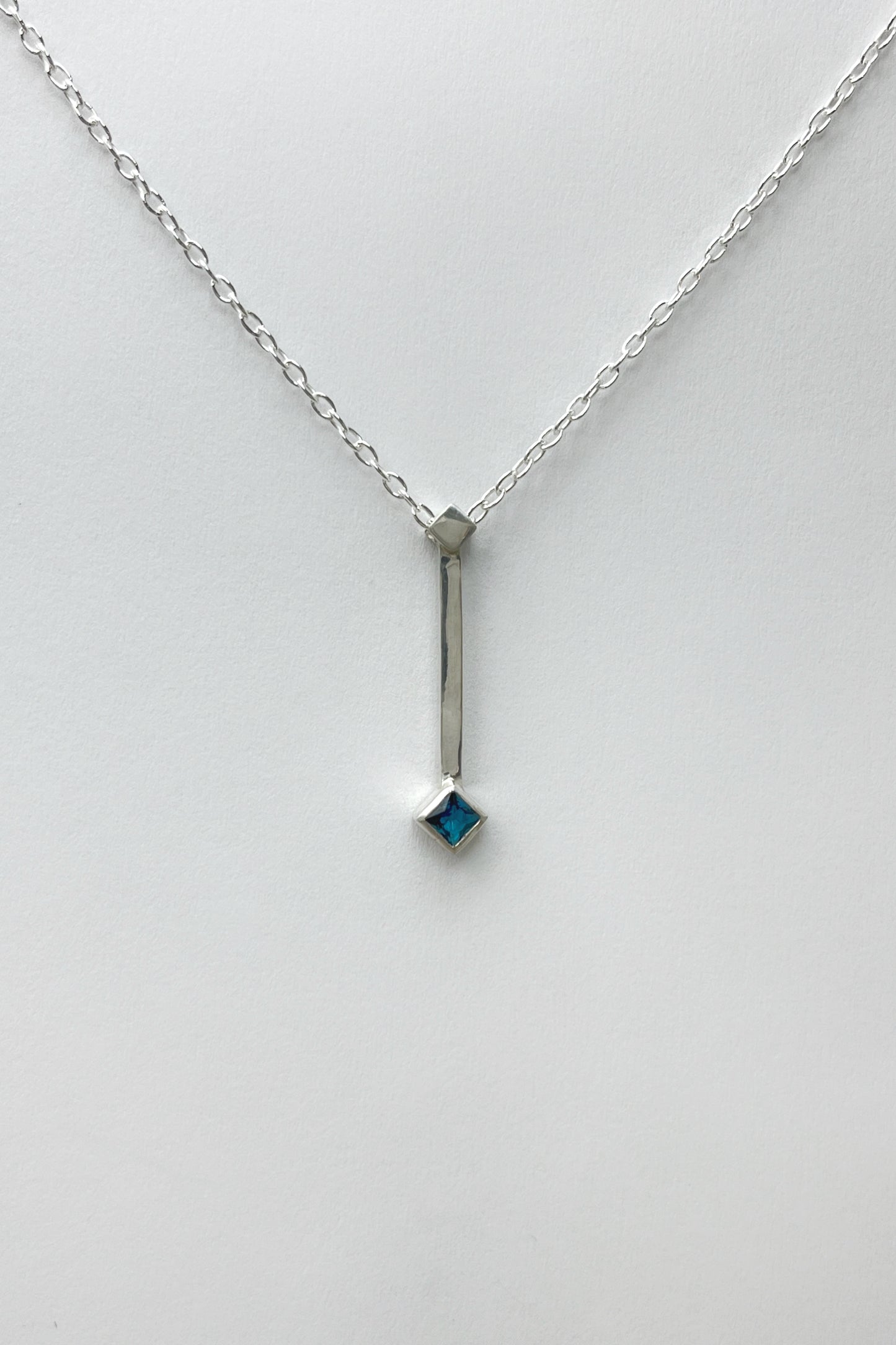 tiny droplet necklace / london blue topaz