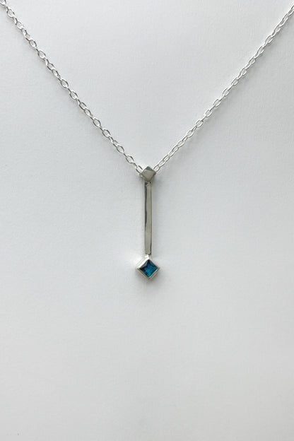 tiny droplet necklace / london blue topaz