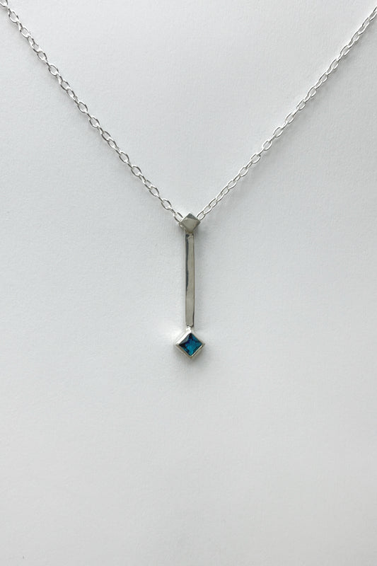 tiny droplet necklace / london blue topaz