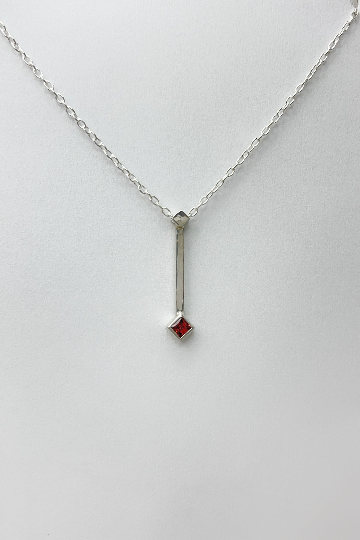 tiny droplet necklace / mozambique garnet