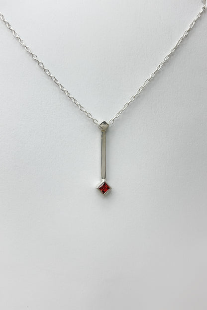 tiny droplet necklace / mozambique garnet