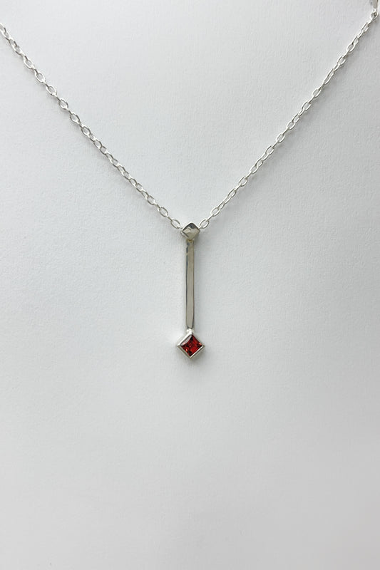 tiny droplet necklace / mozambique garnet