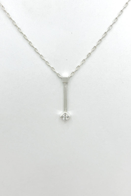 tiny droplet necklace / white cubic zirconia