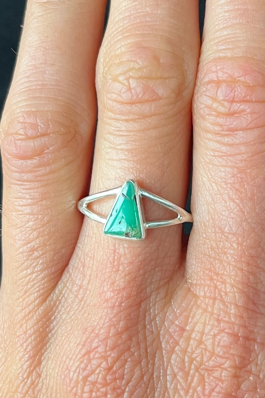 variscite triangle ring / size 7.5